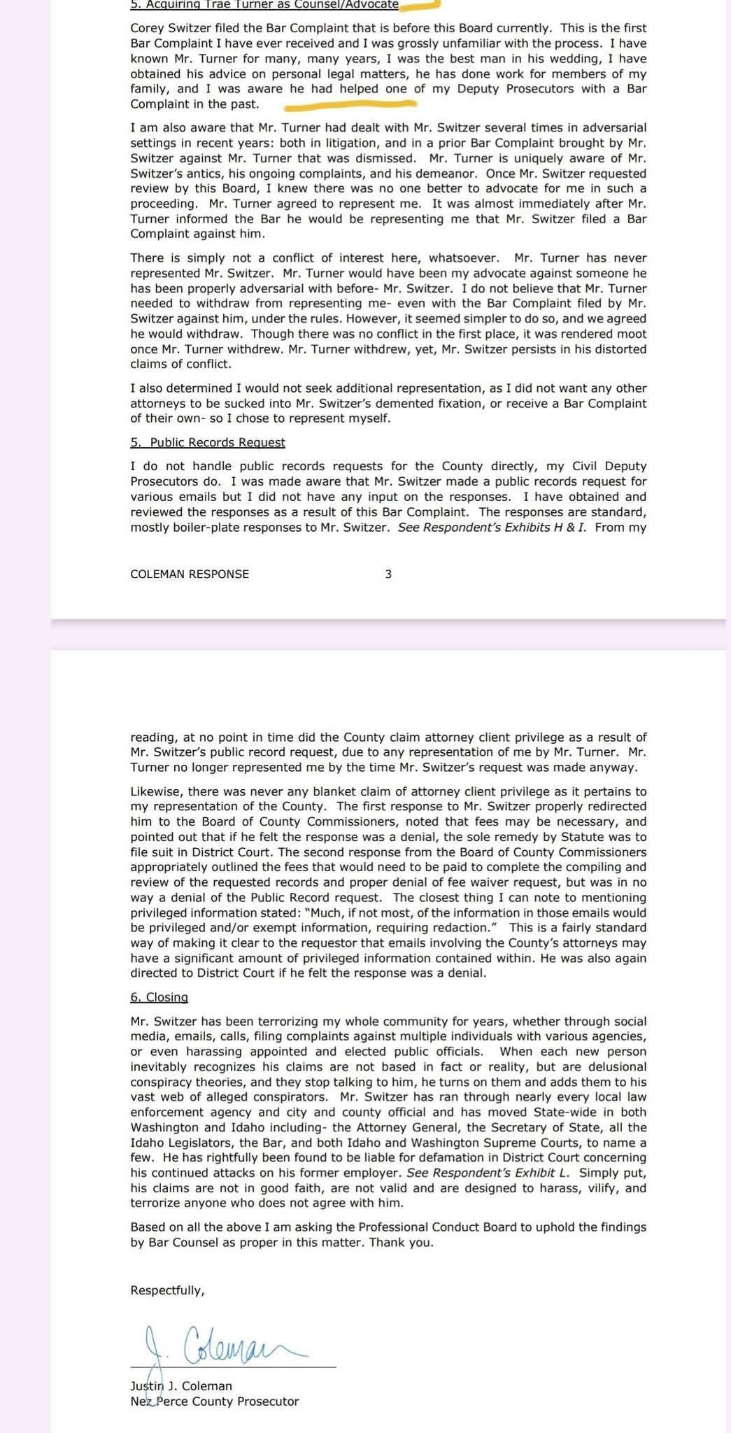 Nez Perce County Prosecutor Justin Coleman's "Travelland RV Problem"