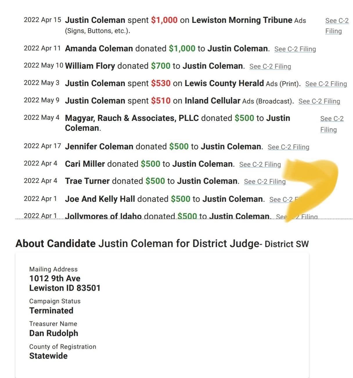 Nez Perce County Prosecutor Justin Coleman's "Travelland RV Problem"